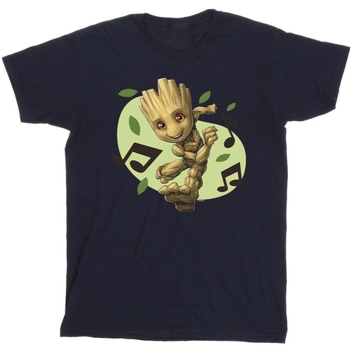 Abbigliamento Uomo T-shirts a maniche lunghe Marvel Guardians Of The Galaxy Groot Musical Notes Blu