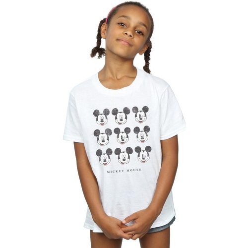 Abbigliamento Bambina T-shirts a maniche lunghe Disney Mickey Mouse Wink And Smile Bianco
