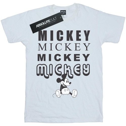 Abbigliamento Bambina T-shirts a maniche lunghe Disney Mickey Mouse Sitting Bianco