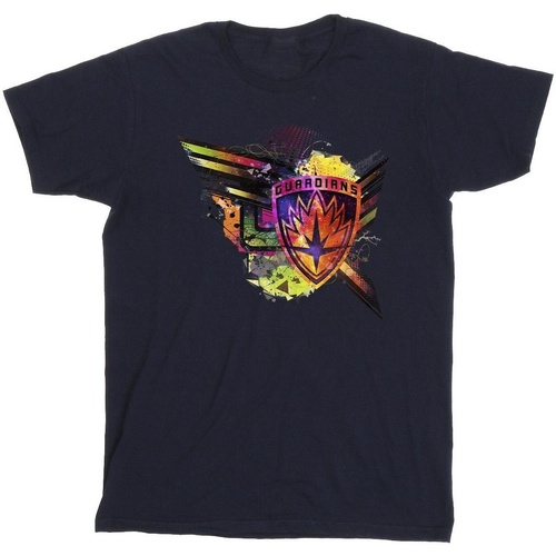 Abbigliamento Uomo T-shirts a maniche lunghe Marvel Guardians Of The Galaxy Abstract Shield Chest Blu