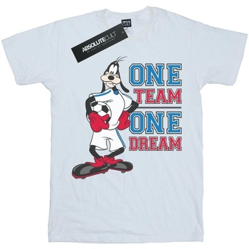 Abbigliamento Bambina T-shirts a maniche lunghe Disney Goofy One Team One Dream Bianco