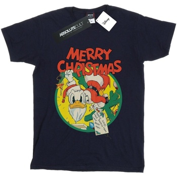 Abbigliamento Bambino T-shirt maniche corte Disney Donald Duck Merry Christmas Blu