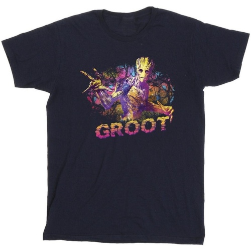 Abbigliamento Uomo T-shirts a maniche lunghe Marvel Guardians Of The Galaxy Abstract Groot Blu