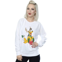 Abbigliamento Donna Felpe Disney Pluto Christmas Reindeer Bianco