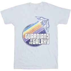 Abbigliamento Uomo T-shirts a maniche lunghe Guardians Of The Galaxy Badge Rocket Bianco