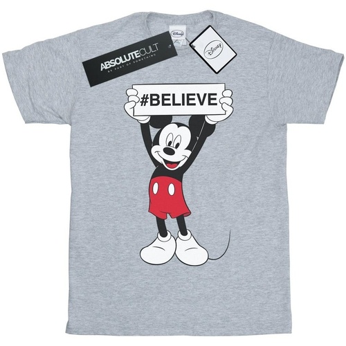 Abbigliamento Bambina T-shirts a maniche lunghe Disney Mickey MouseBelieve Grigio