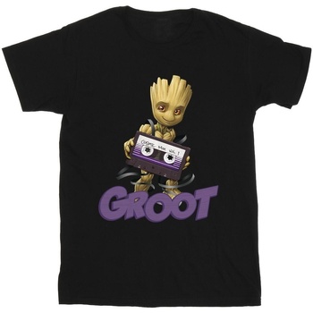 Abbigliamento Uomo T-shirts a maniche lunghe Guardians Of The Galaxy Groot Casette Nero