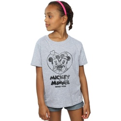 Abbigliamento Bambina T-shirts a maniche lunghe Disney Mickey And Minnie Mouse Since 1928 Grigio