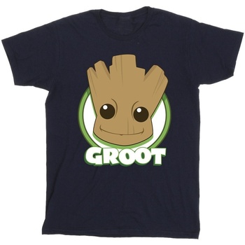 Abbigliamento Uomo T-shirts a maniche lunghe Guardians Of The Galaxy Groot Badge Blu