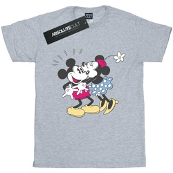 Abbigliamento Bambina T-shirts a maniche lunghe Disney Mickey And Minnie Mouse Kiss Grigio