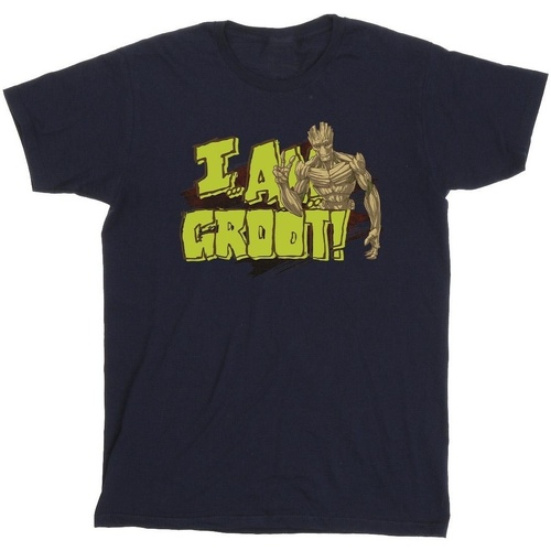 Abbigliamento Uomo T-shirts a maniche lunghe Guardians Of The Galaxy I Am Groot Blu