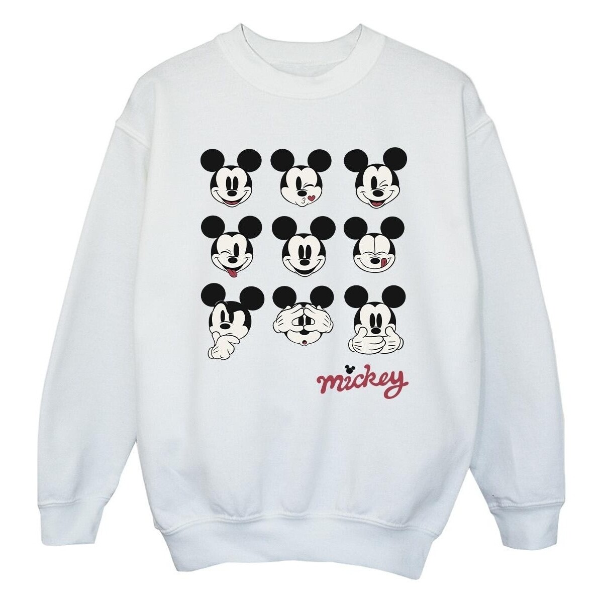 Abbigliamento Bambina Felpe Disney Mickey Mouse Many Faces Bianco
