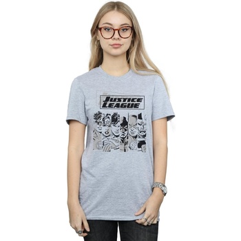 Abbigliamento Donna T-shirts a maniche lunghe Dc Comics Justice League Stripes Grigio