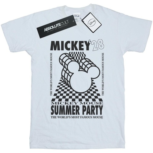 Abbigliamento Bambina T-shirts a maniche lunghe Disney Mickey Mouse Summer Party Bianco