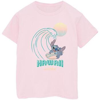 Abbigliamento Bambina T-shirts a maniche lunghe Disney Lilo And Stitch Hawaii Rosso