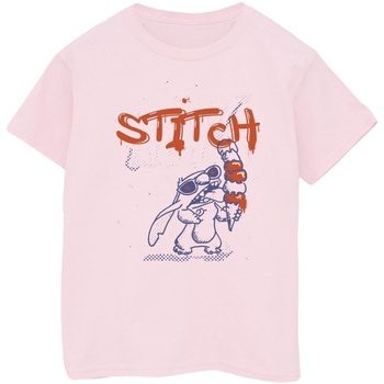 Abbigliamento Bambina T-shirts a maniche lunghe Disney Lilo & Stitch Ice Creams Rosso