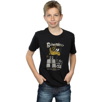 Abbigliamento Bambino T-shirt maniche corte Dessins Animés Daffy Duck Binoculars Nero
