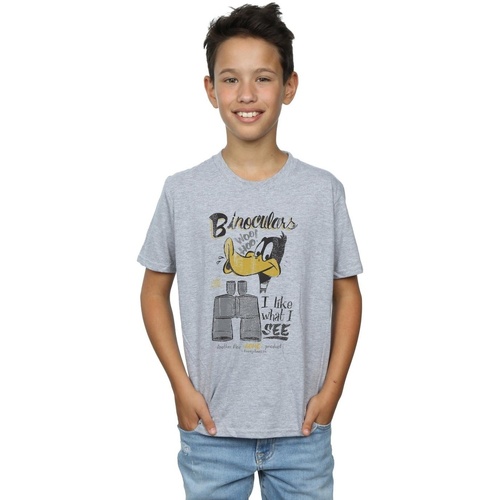 Abbigliamento Bambino T-shirt maniche corte Dessins Animés Daffy Duck Binoculars Grigio