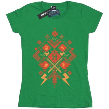 Abbigliamento Donna T-shirts a maniche lunghe Harry Potter Christmas Fair Isle Verde