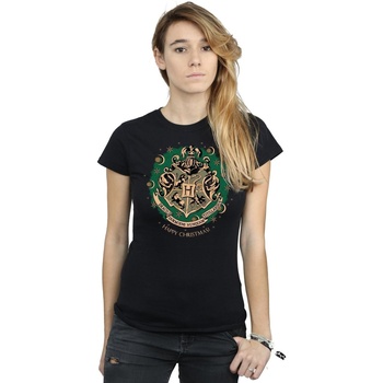 Abbigliamento Donna T-shirts a maniche lunghe Harry Potter Christmas Wreath Nero