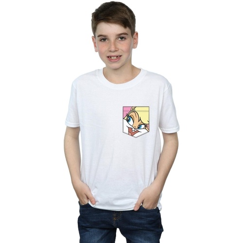 Abbigliamento Bambino T-shirt maniche corte Dessins Animés Lola Bunny Face Faux Pocket Bianco