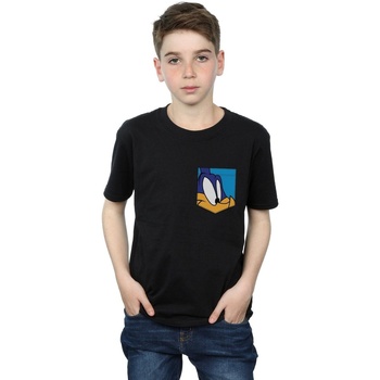 Abbigliamento Bambino T-shirt maniche corte Dessins Animés Road Runner Face Faux Pocket Nero