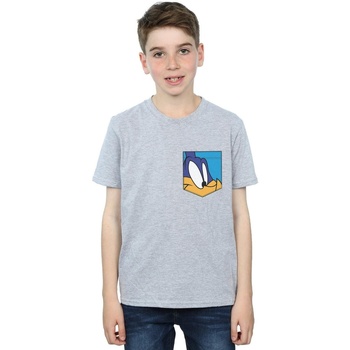 Abbigliamento Bambino T-shirt & Polo Dessins Animés Road Runner Face Faux Pocket Grigio