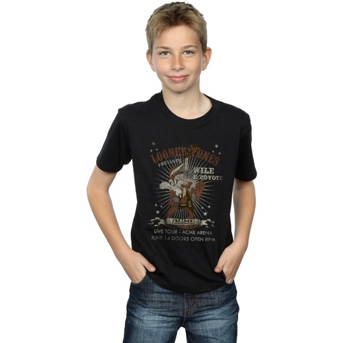 Abbigliamento Bambino T-shirt maniche corte Dessins Animés Wile E Coyote Guitar Nero