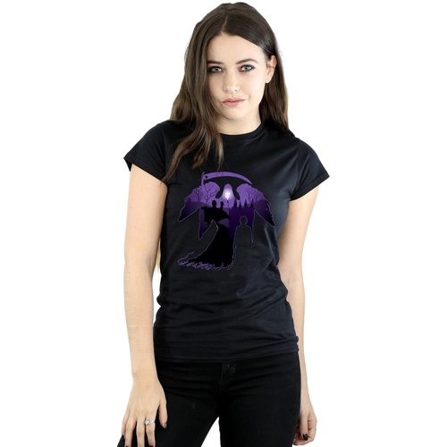 Abbigliamento Donna T-shirts a maniche lunghe Harry Potter Graveyard Silhouette Nero