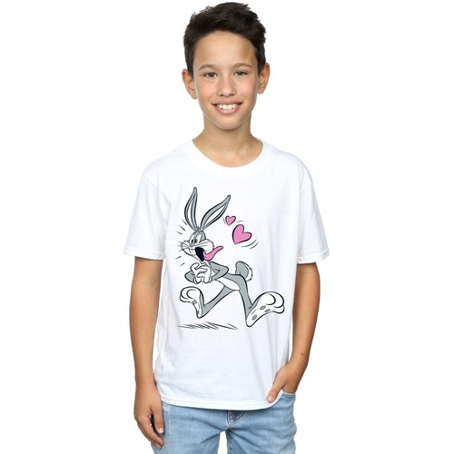 Abbigliamento Bambino T-shirt & Polo Dessins Animés Bugs Bunny In Love Bianco