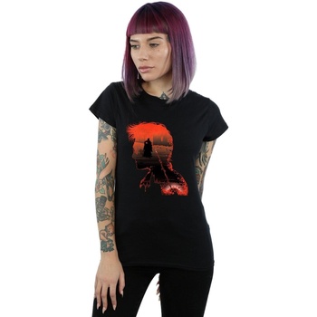 Abbigliamento Donna T-shirts a maniche lunghe Harry Potter Battle Silhouette Nero