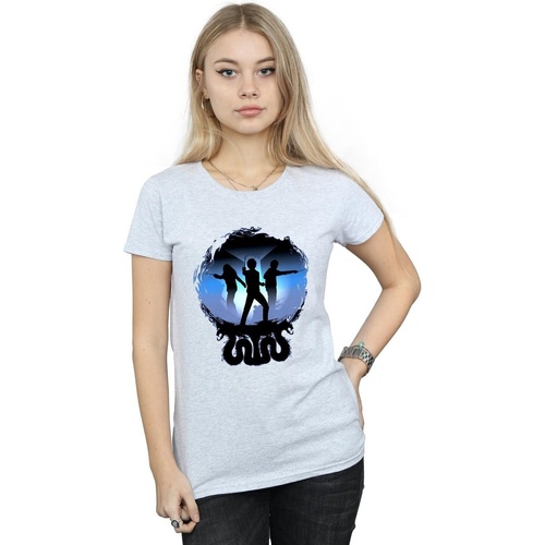 Abbigliamento Donna T-shirts a maniche lunghe Harry Potter Attack Silhouette Grigio