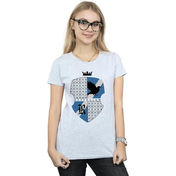 Abbigliamento Donna T-shirts a maniche lunghe Harry Potter Ravenclaw Shield Grigio