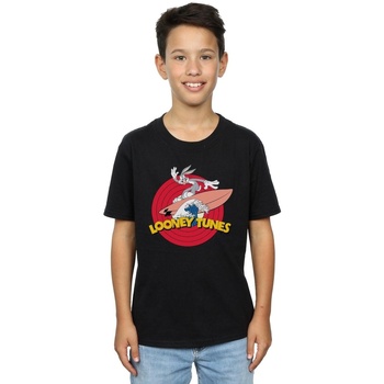 Abbigliamento Bambino T-shirt maniche corte Dessins Animés Bugs Bunny Surfing Nero