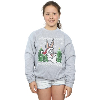 Abbigliamento Bambina Felpe Dessins Animés Bugs Bunny Christmas Fair Isle Grigio