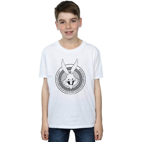 Abbigliamento Bambino T-shirt maniche corte Dessins Animés Bugs Bunny Greek Circle Bianco