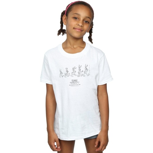 Abbigliamento Bambina T-shirts a maniche lunghe Dessins Animés Bugs Bunny Evolution Bianco