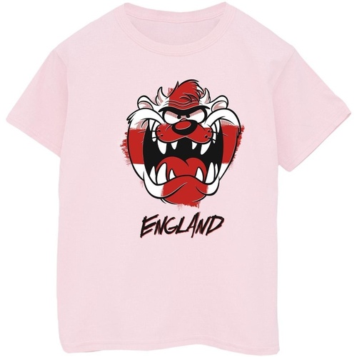 Abbigliamento Bambino T-shirt maniche corte Dessins Animés Taz England Face Rosso