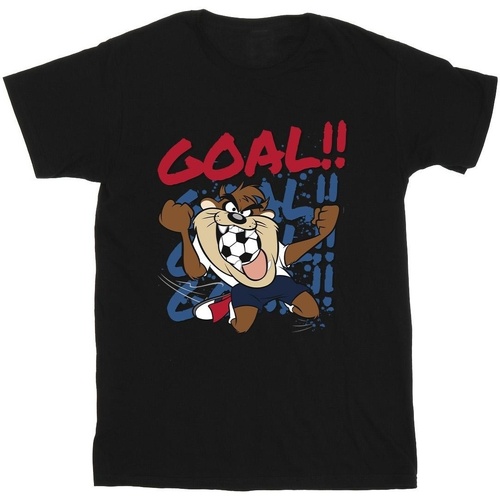 Abbigliamento Bambino T-shirt maniche corte Dessins Animés Taz Goal Goal Goal Nero