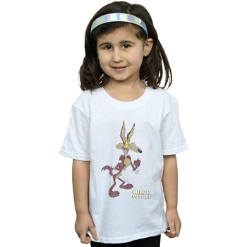 Abbigliamento Bambina T-shirts a maniche lunghe Dessins Animés Wile E Coyote Distressed Bianco