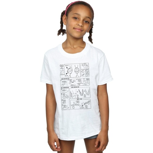 Abbigliamento Bambina T-shirts a maniche lunghe Dessins Animés Bugs Bunny Construction Bianco
