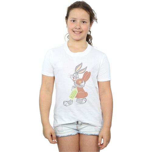 Abbigliamento Bambina T-shirts a maniche lunghe Dessins Animés Bugs Bunny Yummy Easter Bianco