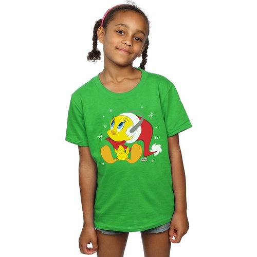 Abbigliamento Bambina T-shirts a maniche lunghe Dessins Animés Christmas Tweety Verde