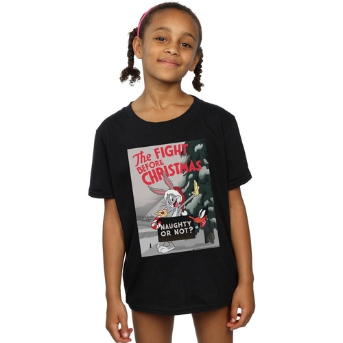 Abbigliamento Bambina T-shirts a maniche lunghe Dessins Animés The Fight Before Christmas Nero