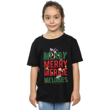 Abbigliamento Bambina T-shirts a maniche lunghe Dessins Animés Merry Merrie Melodies Nero