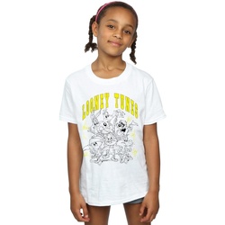 Abbigliamento Bambina T-shirts a maniche lunghe Dessins Animés Basketball Squad Bianco