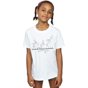 Abbigliamento Bambina T-shirts a maniche lunghe Dessins Animés Basketball Bugs Bianco