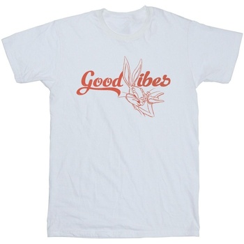 Abbigliamento Bambina T-shirts a maniche lunghe Dessins Animés Bugs Bunny Good Vibes Bianco
