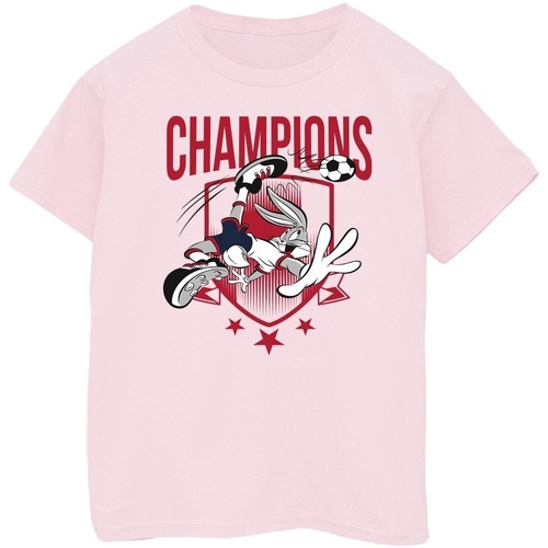 Abbigliamento Bambina T-shirts a maniche lunghe Dessins Animés Bugs Bunny Champions Rosso