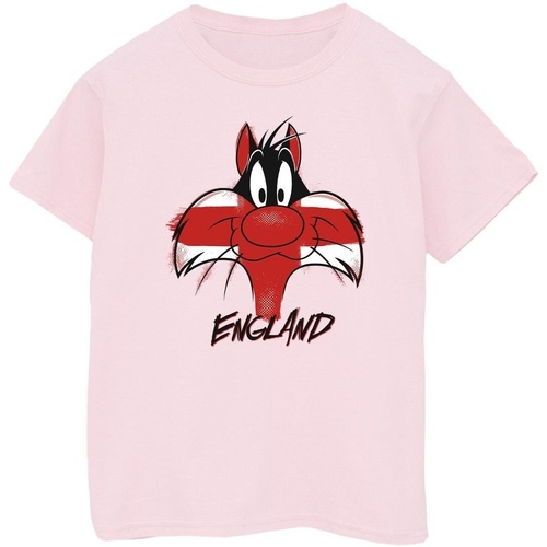 Abbigliamento Bambina T-shirts a maniche lunghe Dessins Animés Sylvester England Face Rosso